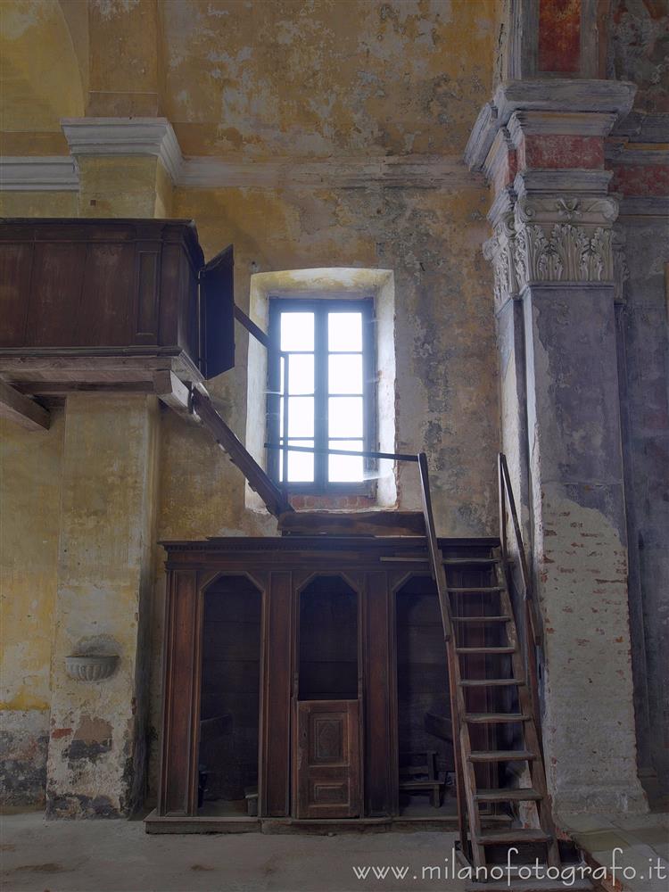 Masserano (Biella, Italy) - Confessional and access staircase to the choir loft in the Church of St. Theonestus